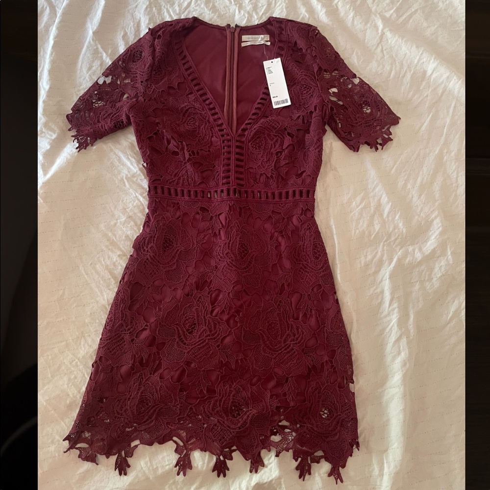 Burgundy Lace Urban Outfitters Dress